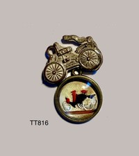 Metal Clad 1899 Peugeot Before Steering Wheel Cracker Jack Glass Dome Charms Metal Clad 1899 Peugeot Before Steering Wheel Cracker Jack Glass Dome Charms