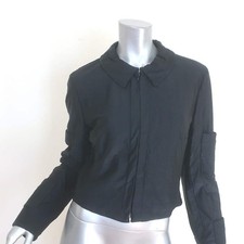 Vintage Chanel Identification 00T Quilted Nylon Zip-Up Jacket Black Size 40