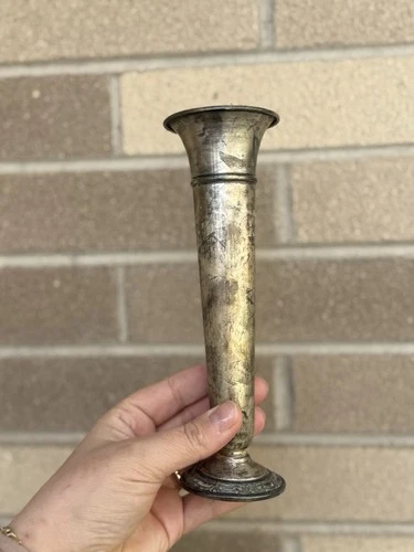 International Silver Vintage Sterling Wild Rose Bud Vase 115g For Scraps AS IS