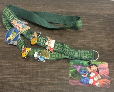 Disney Trading Pins Lot Of 6 Lilo and Stitch DVC With Green Lanyard