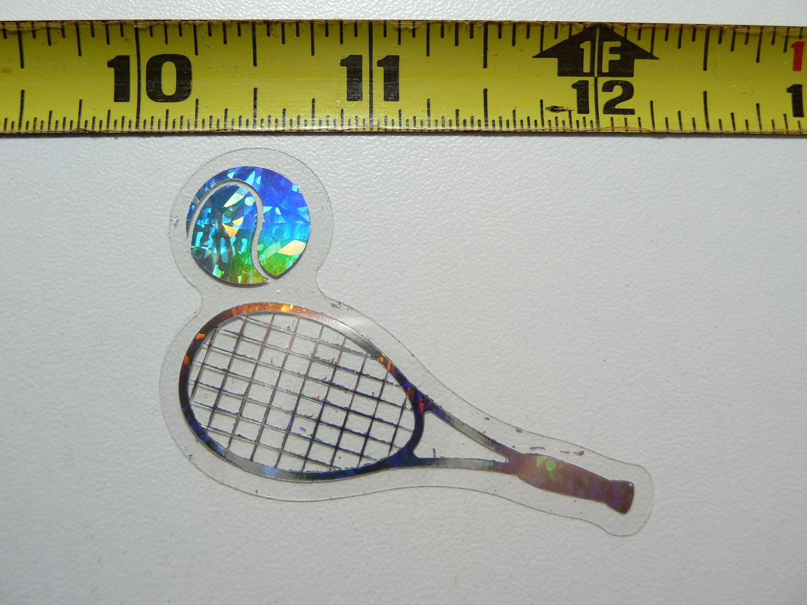 Holographic Tennis Ball Racquet Decal for Sports and Athletics Contest