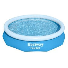 Bestway Fast Set Above Ground Pool, Round Inflatable Ring Top Pool Open Box