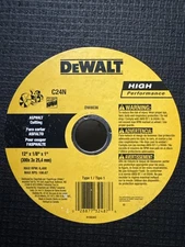 DW8036 DeWalt 12 x 1/8 x 1” Asphalt Portable Saw Cut-Off Wheel - Box Of 10