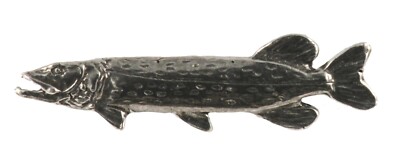 Épingle De Col Ou Aimant Grand Brochet (Northern Pike) En étain - Objet De Collection Pêche - Neuf