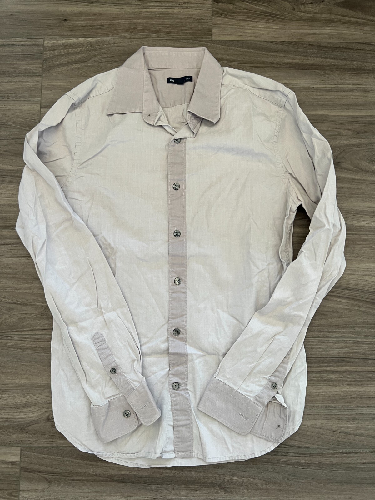 Gap Long Sleeve Button Down Solid Gray Small - image 1