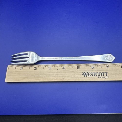 1847 Rogers Bros. 1930s Her Majesty Silverplate Set 3 Grill Fork 7.6 in Mono S - Picture 8 of 8
