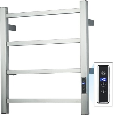 SHARNDY Wall Mount Towel Warmer Built-in Timer ETW13-2A for Bathroom Brushed Nic