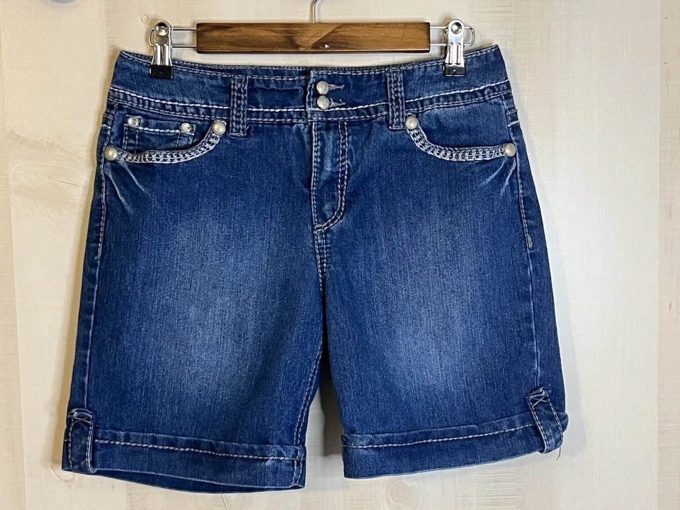 Женские шорты Code Bleu Annette размер 6/27 размер 28 с блестящими манжетами - Изображение 3 из 4