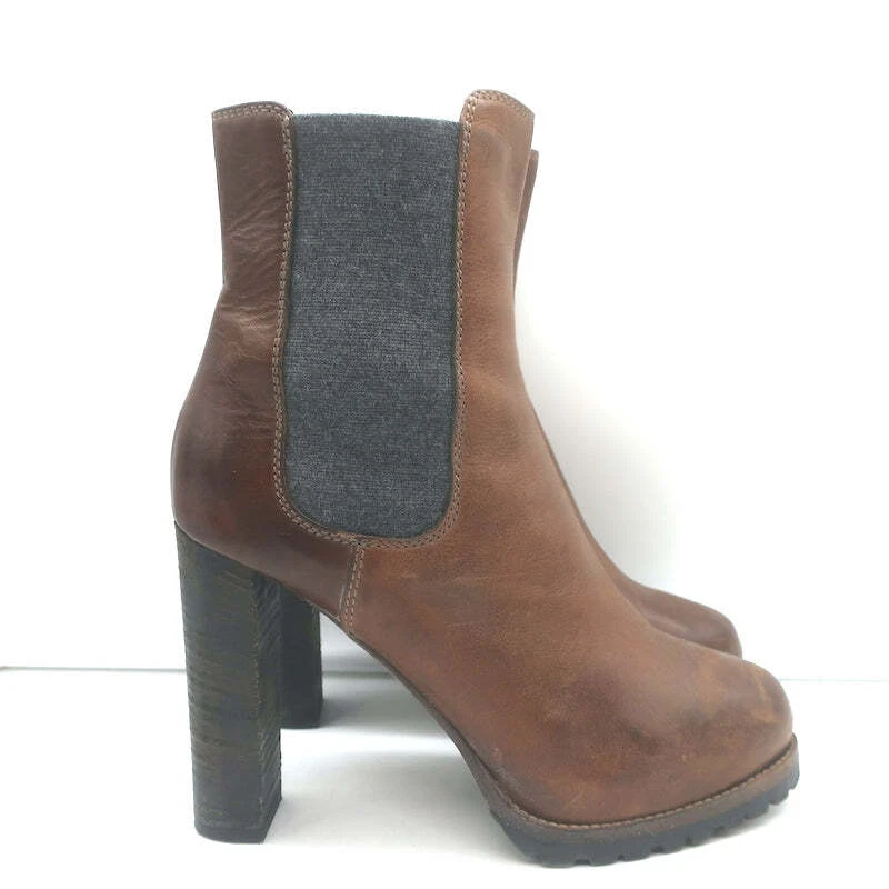 Botas Chelsea Brunello Cucinelli Plataforma Cuero Marrón Talla 40 Foto 2 de 4