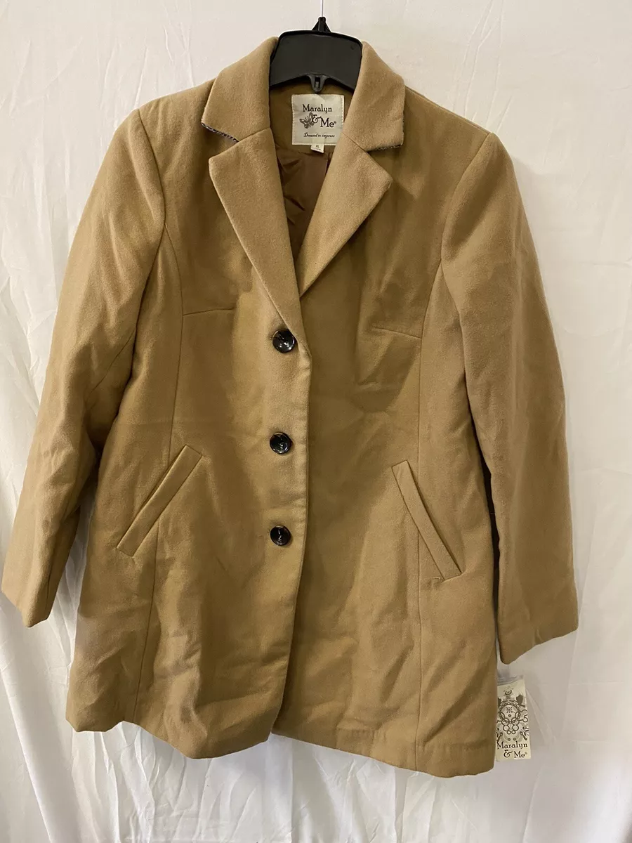 Maralyn Me Women s Juniors Camel Coat size XXL NWT