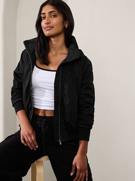 Athleta L Large Jetset Bomber Jacket Black NEW! #818839 | eBay