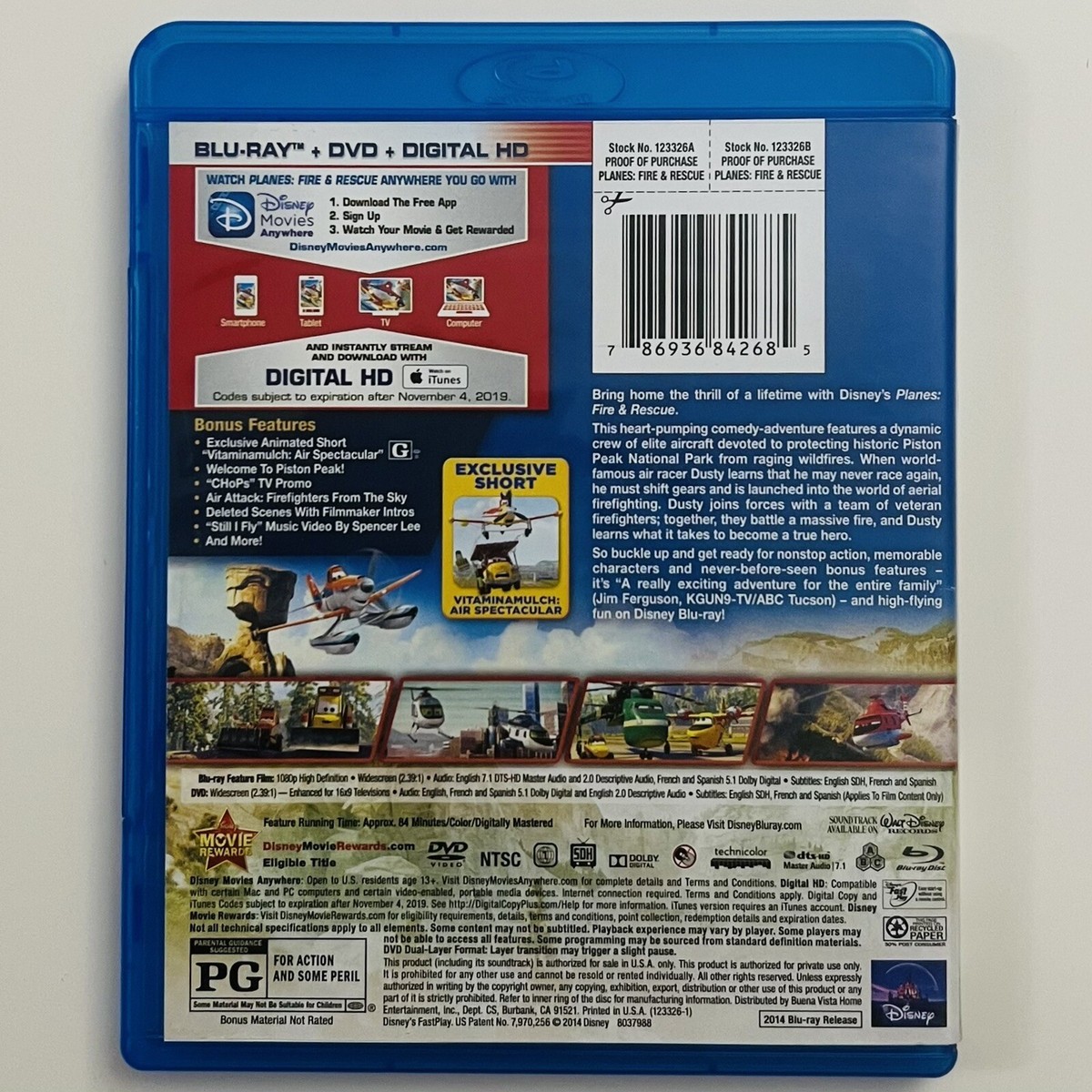 Cinema Disney Sky Movies Premiere Planes Fire Rescue Blu Ray DVD