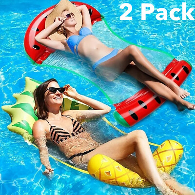 HBN Fruit Inflatable Pool Hammock Float, 2 Pack Water Lounges, Multi-Purpose