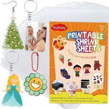 Printable Shrink Plastic Sheets 8PCS White Shrink Films Papers for Mother's D...