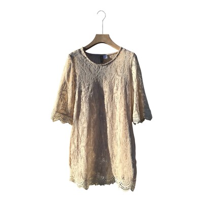 h&m cream lace long sleeve mini dress Mae Cream Lace Long Sleeve Mini Dress