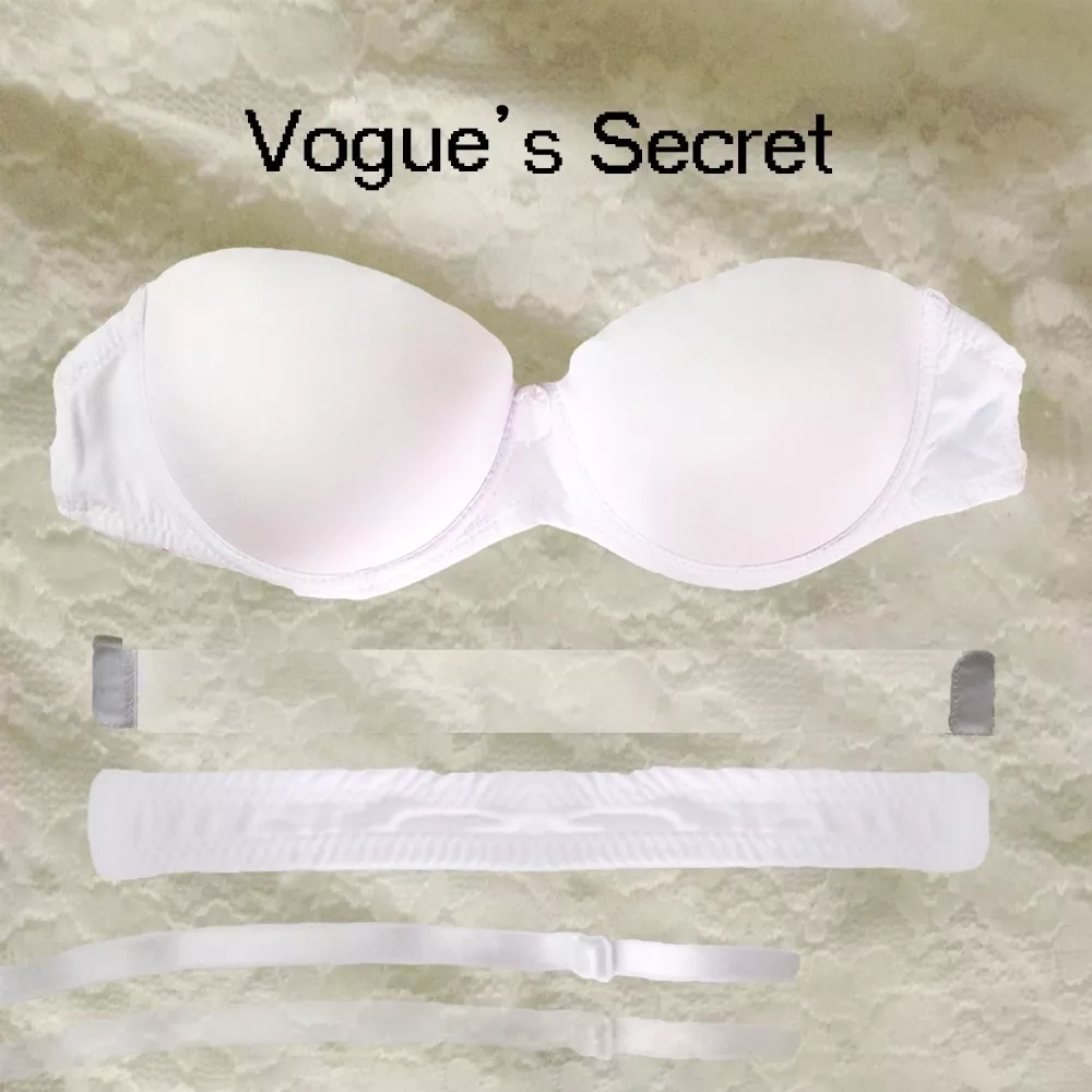 Vogue's Secret Women's Strapless Convertible Push Up Bra Clear Back Bras  with Invisible Straps Beige : : Clothing, Shoes & Accessories