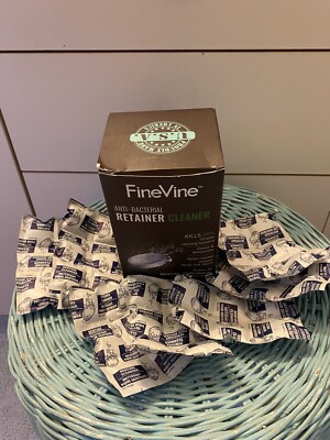 FINEVINE anti bacterial Retainer Cleaner Aligners/dentures OPEN BOX 42 Tablets