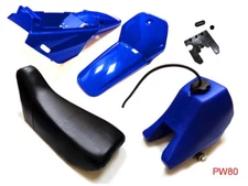 Blue Yamaha PW80 PW 80 Peewee Fuel Gas Tank Seat Plastic Fender Fairing Kit