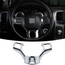 Steering Wheel Panel Trim Decor Cover Bezels Inne For Dodge Ram 2010-2017 Chrome