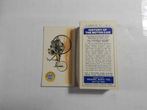 Brooke Bond Tea Cards History of the Motor Car 1968 Complete Set 50