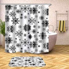 Various Snowflake Styles3D Shower Curtain Polyester Bathroom Decor Waterproof