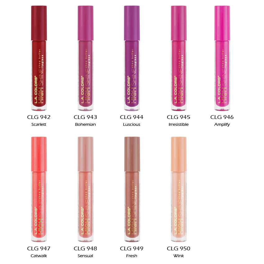 L.A. COLORS High Shine Lipgloss – Bohemian, Mit Sheabutter, Nicht Klebrig