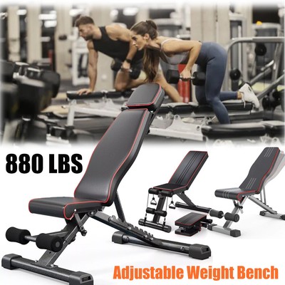 Foldable Adjustable Weight Bench Set Strength Gym Training Incline Workout Bench