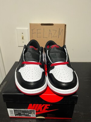 Nike Air Jordan 1 Low Retro Low OG Black Toe Bred Varsity Red