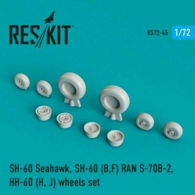 1/72 ResKit RS72-0045 UH-60 Sea Hawk, SH-60, RAN S-70B-2, HH-60 wheels set