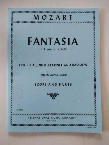 Mozart Fantasia F minor, K. 608, International Music Co, Excellent Condition
