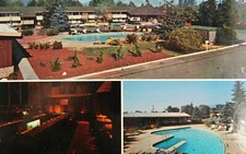 Manor Inn Ukiah California Gourmet Restaurant Pool Chrome Vintage Postcard