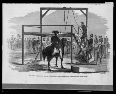 8'' x 10'' Photo 1859 John Brown Ascending The Scaffold preparatory to Bein