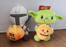 Dog Toys Star Wars Halloween Pumpkin Fetch For Pets Plush Yoda Lot of  2 NEW