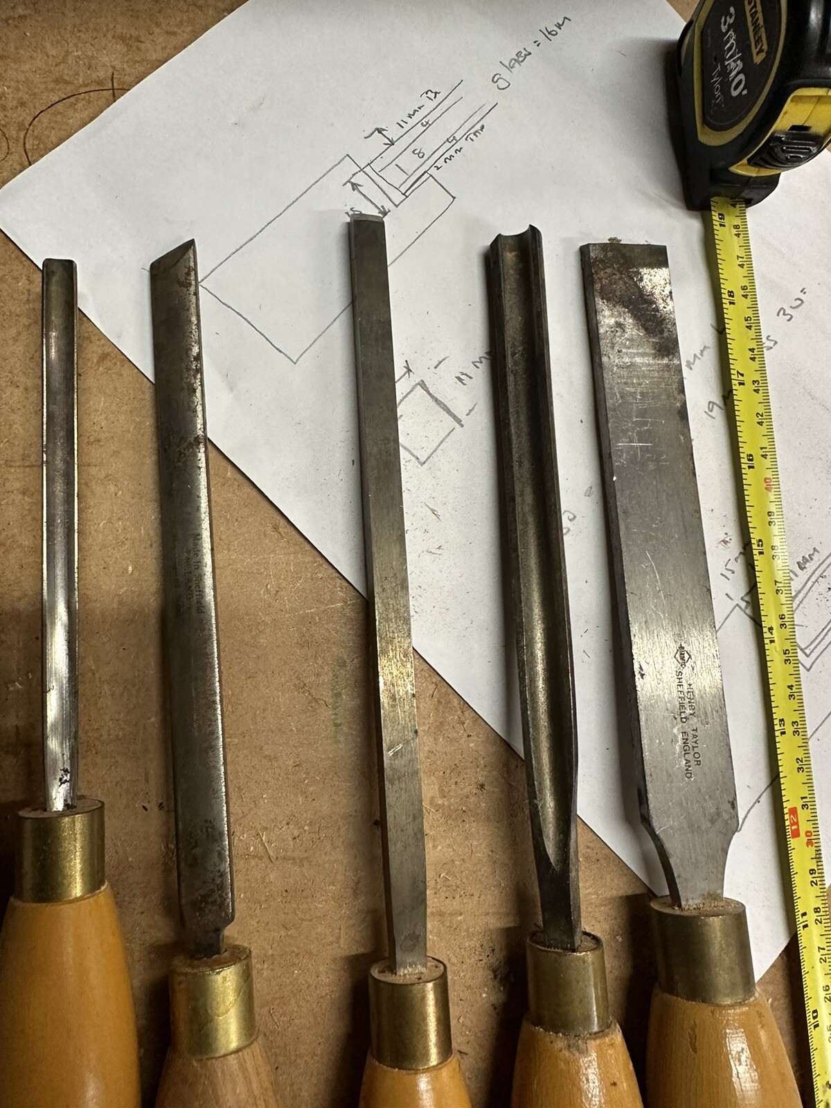 wood turning chisels. Robert Sorby, Henry Taylor eBay