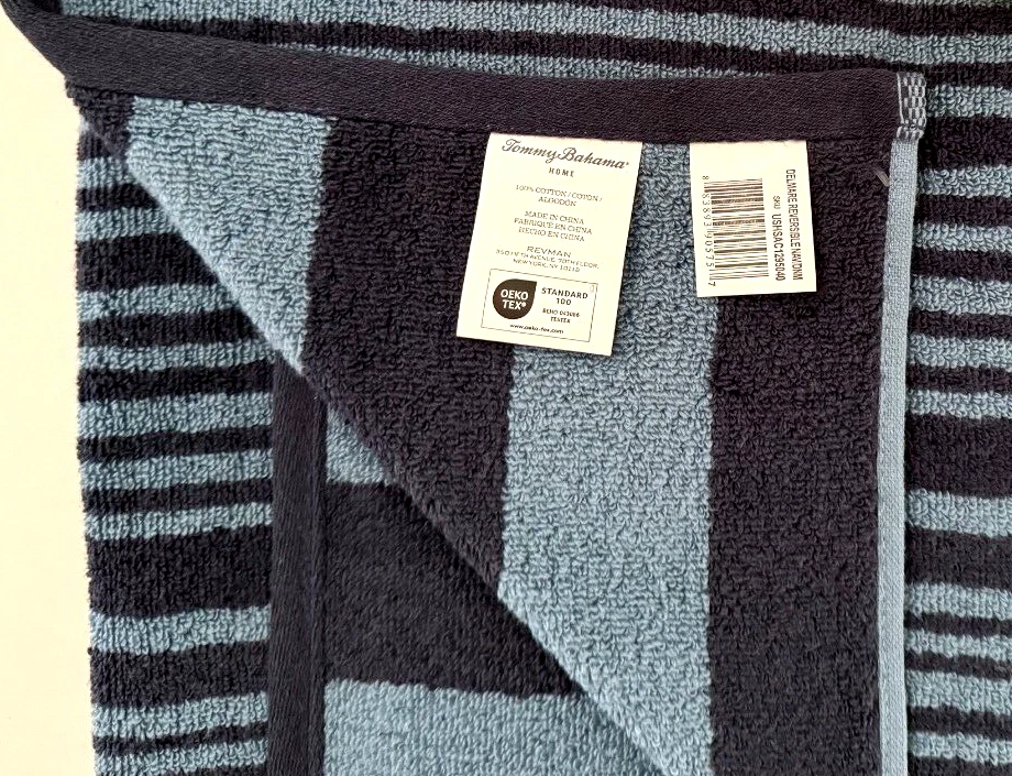 NWT Tommy Bahama Set 8 - Towels 2 Bath 2 Hand 4 Washcloth Soft Cotton Blue - Image 4 of 4