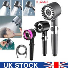 Massage Shower Head High Pressure 3 Modes Water Saving Body Scalp with Filter