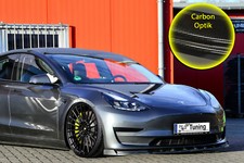 Spoilerschwert Frontspoiler mit Wing aus ABS für Tesla Model 3 in Carbon Optik