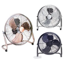 Quigg Retro Metall Stand Ventilator 90° Neigungswinkel schwarz, silber, bronze