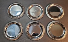Letang & Remy Round Stainless Coasters or Ashtrays Set of 6 Made in France RARE