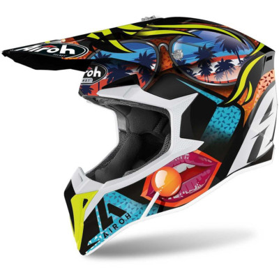 HELM CROSS AIROH WRAAP LOLLIPOP GRAFIK GLOSS WRL35