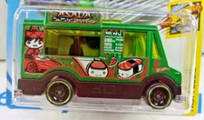 FAST FOODIE QUICK BITE SUSHI TRUCK GREEN HOT WHEELS 1/64 DIECAST CAR