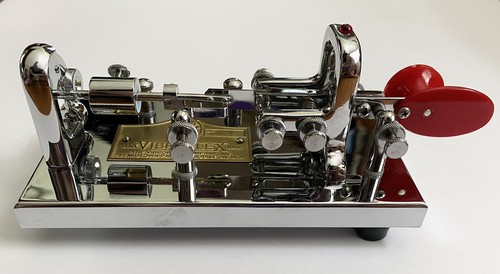 VIBROPLEX VIBROKEYER DELUXE CHROME Code Keyer With NUMBERED WOODEN COLLECTOR BOX - Zdjęcie 3 z 19