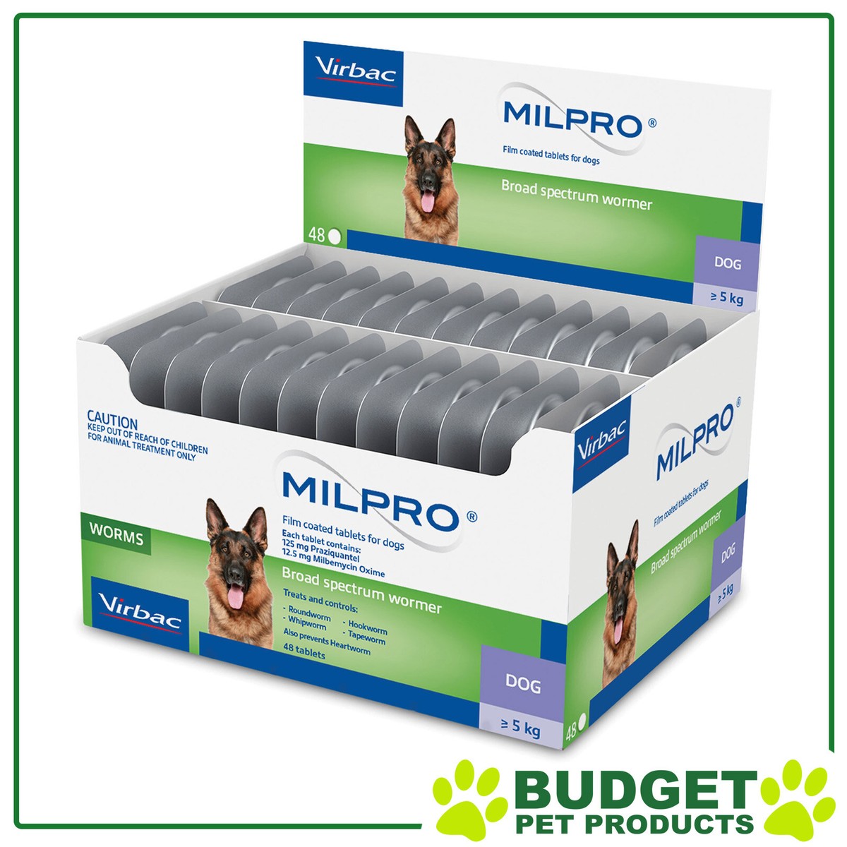 Milpro Broad Spectrum Wormer For Dogs Over 5kg 48 Tablets
