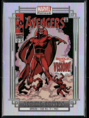 2023 UD Marvel Platinum Iconic Covers Rainbow Parallel #IC03 - Avengers