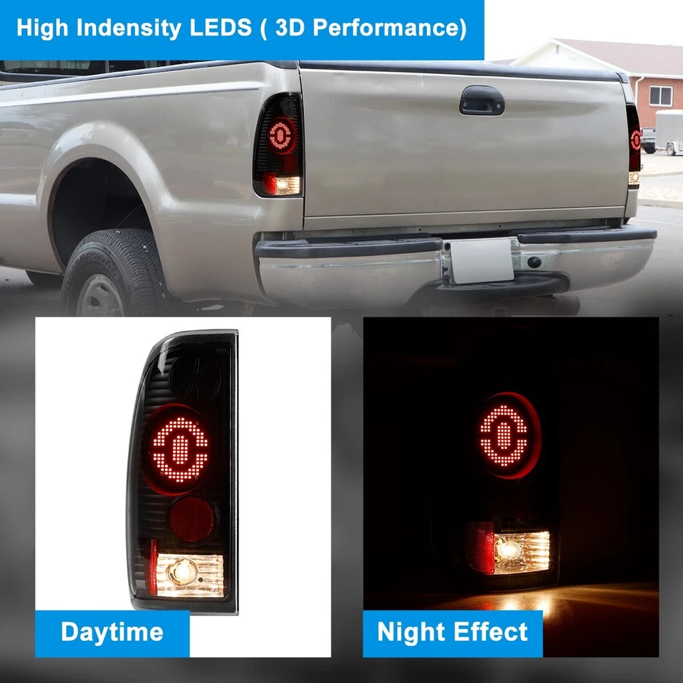 LED Tail Lights For 1997-2003 Ford F150 1999-2007 F250 F350 F450 Super DutyTruck - Image 2 of 4