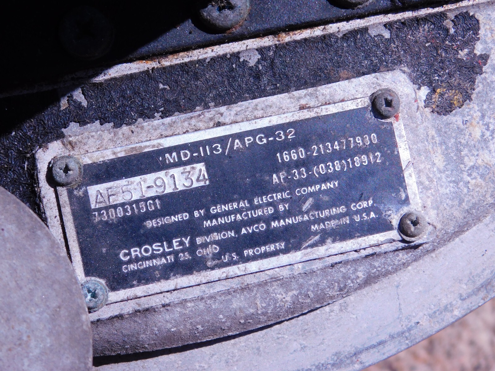 Vintage CROSLEY MD-5 MD-113 Radar RF Head Boeing B-47 Stratojet Tail Gun