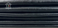 BLACK WAXY WRINKLED ANTIQUED Italian Lambskin Leather 2 skins 15sqf 0.9mm #C5219