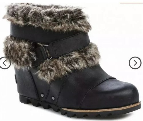 Sorel Joan Faux Fur Top Bootie Wedge 