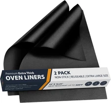 Oven Liners for Bottom of Oven - 2 Pack Large Heavy Duty Mats, 17”x25” Non-Stick