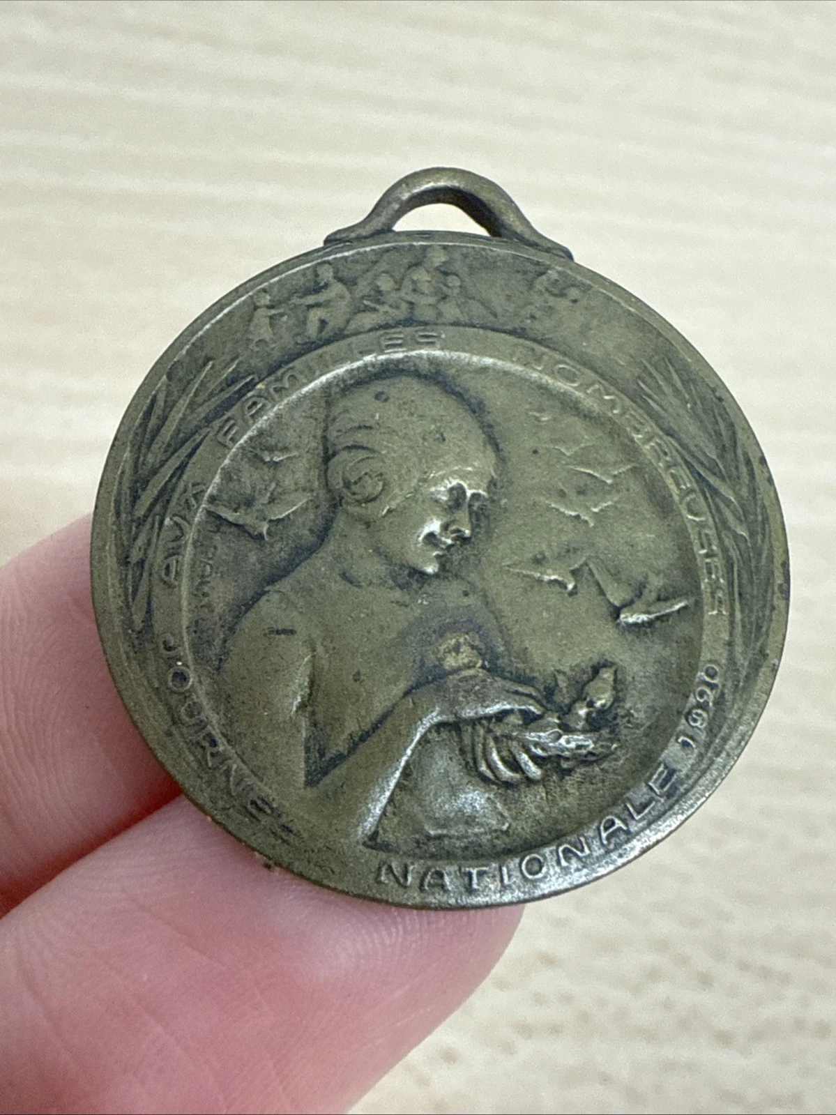 Médaille Pendentif Aux Familles Nombreuses Journée Nationale 1920